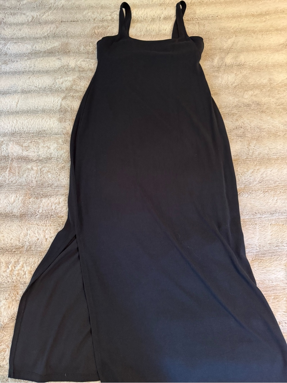 Spiritual Gangster Black Ribbed Maxi Dress